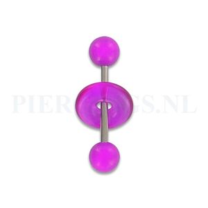 Tongpiercing acryl donut paars