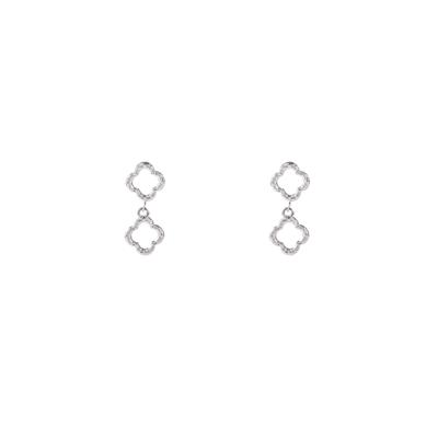 Day&Eve Oorbellen Double Clover | Zilver