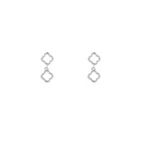 Day&Eve Oorbellen Double Clover | Zilver