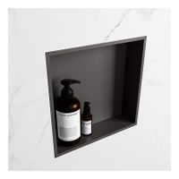 Wandnis Solid Surface Easy | In- en opbouw | 30x30x8 cm | 1 vak | Dark grey