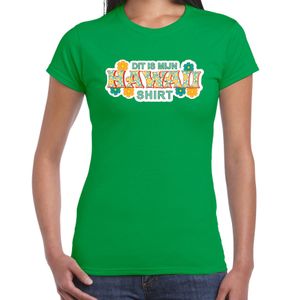 Hawaii shirt zomer t-shirt groen voor dames