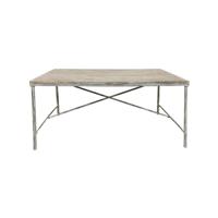 Eettafel Home ESPRIT Wit Ijzer Mangohout 160 X 90 X 80 cm
