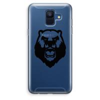 Angry Bear (black): Samsung Galaxy A6 (2018) Transparant Hoesje - thumbnail