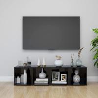Tv-meubelen 4 st 37x35x37 cm spaanplaat hoogglans zwart