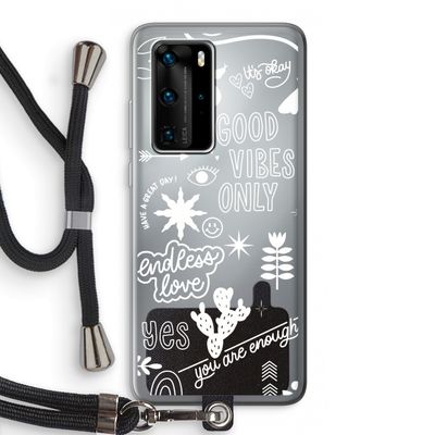 Good vibes: Huawei P40 Pro Transparant Hoesje met koord