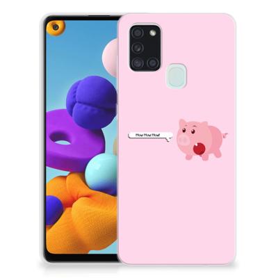 Samsung Galaxy A21s Telefoonhoesje met Naam Pig Mud Samsung Galaxy A21s Telefoonhoesje met Naam Pig Mud