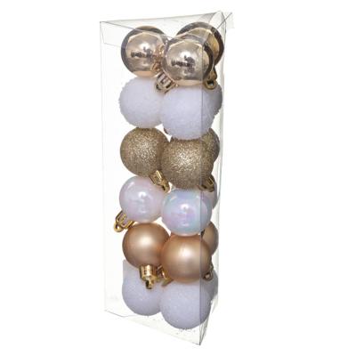 Atmosphera Kerstballen - 18x?-?wit/goud - mix - kunststof - 3 cm