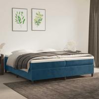 Boxspring bed 200x200 cm fluweel donkerblauw