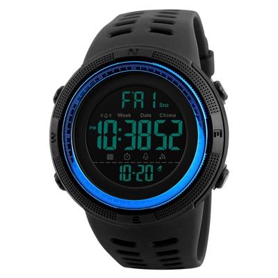 SKMEI sporthorloge 1251 mannen modieuze buiten 50m waterdicht digitaal horloge met PU Watchband(Blue)