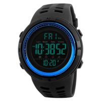 SKMEI sporthorloge 1251 mannen modieuze buiten 50m waterdicht digitaal horloge met PU Watchband(Blue)