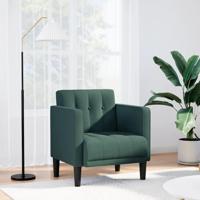 Fauteuil met armleuningen Donkergroen 53 cm Stof
