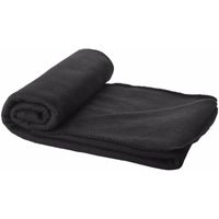 Fleece deken zwart 150 x 120 cm - thumbnail