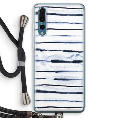 Ink Stripes: Huawei P20 Pro Transparant Hoesje met koord