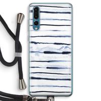 Ink Stripes: Huawei P20 Pro Transparant Hoesje met koord