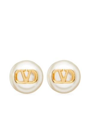 Valentino Garavani boucles d'oreilles à perle VLogo Signature - Tons neutres