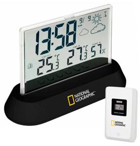 National geographic Weerstation transparant 14 cm zwart 2-delig