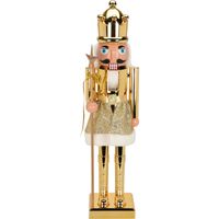 Notenkraker decoratie figuur/beeld - 60 cm - goud - kunststof - kerst