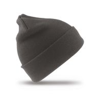 Heren/dames Beanie Wintermuts 100% acryl wol donkergrijs