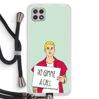 Gimme a call: Samsung Galaxy A22 4G Transparant Hoesje met koord