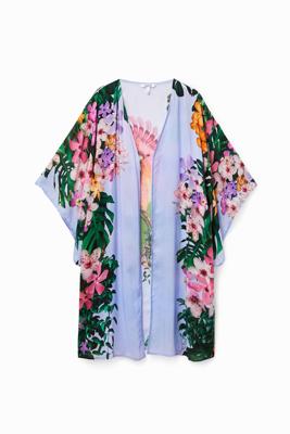 Kimono met papegaaien - BLUE - M Kimono met papegaaien - BLUE - M
