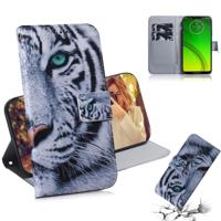Tijger patroon gekleurde tekening horizontale Flip lederen draagtas voor Motorola Moto G7 Power met houder & kaartsleuven & portemonnee