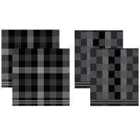 Set DDDDD 2x theedoeken + 2x keukendoeken feller grey