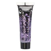 Moon Creations Chunky Glittergel voor lichaam en gezicht - paars - 12 ml