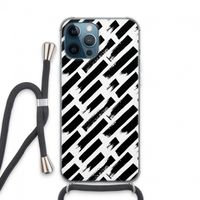 Zwarte vegen: iPhone 13 Pro Max Transparant Hoesje met koord
