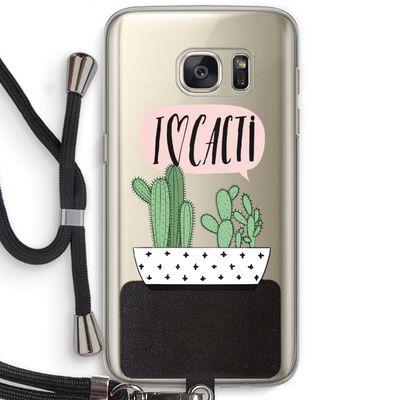 I love cacti: Samsung Galaxy S7 Transparant Hoesje met koord