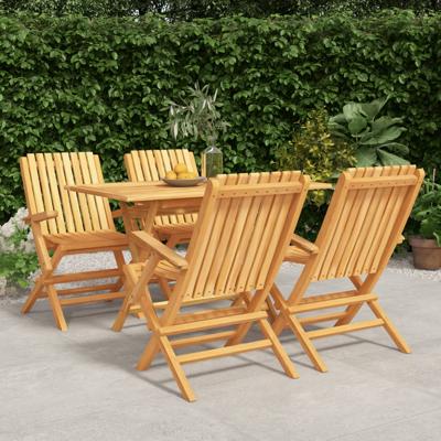 5-delige Tuinset massief teakhout