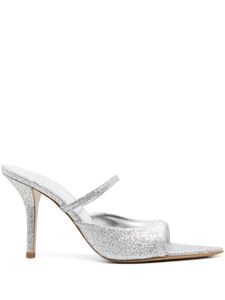 GIABORGHINI Aimeline 90mm glitter mules - Argent