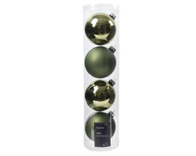 Kerstballen glas d10 cm rsmrn 4st W - Decoris