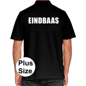 Zwart plus size Eindbaas polo t-shirt voor heren 4XL  -