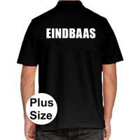 Zwart plus size Eindbaas polo t-shirt voor heren 4XL  - - thumbnail