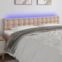 Hoofdbord LED 180x5x78/88 cm kunstleer cappuccinokleurig