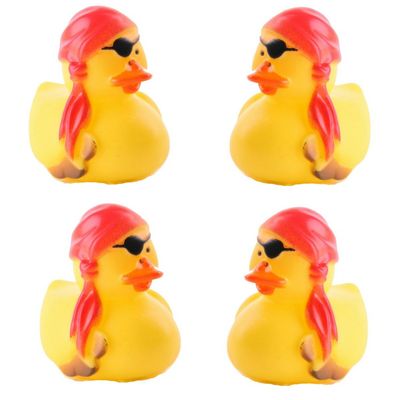 4x stuks badeendje Piraat Jack 5 cm speelgoed/cadeau