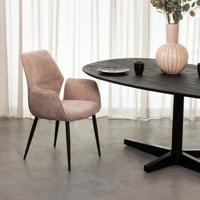 LABEL51 Eetkamerstoel Morris - Clay - Elite - Zwart Metalen Frame