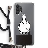 Middle finger white: Samsung Galaxy A32 5G Transparant Hoesje met koord