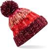 Beechfield CB486 Corkscrew Pom Pom Beanie - Cherry Sherbet - One Size