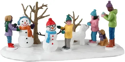Lemax snowmen friends kerstdorp tafereel Vail Village 2023