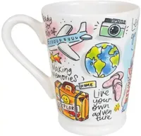 Blond Amsterdam xl mok aardewerk love to travel 10x12.5cm multi