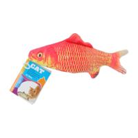 Kattenspeeltje - vis - knuffel - 19 cm - oranje - goudvis - katten speelgoed