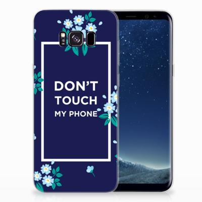 Samsung Galaxy S8 Plus Silicone-hoesje Flowers Blue DTMP Samsung Galaxy S8 Plus Silicone-hoesje Flowers Blue DTMP