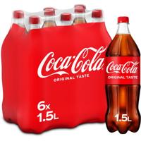 Coca-Cola frisdrank, fles van 1,5 l, pak van 6 stuks