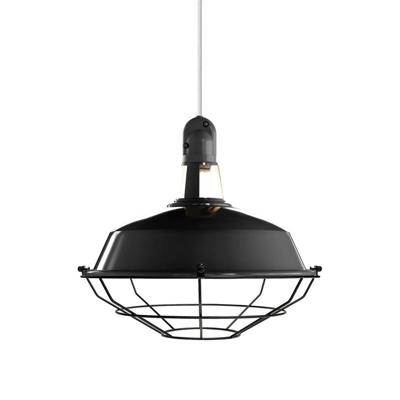 Lampenkap industrieel met kooi zwart &apos;Haven&apos; gat e27 fitting 40 cm