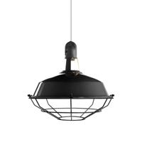 Lampenkap industrieel met kooi zwart &apos;Haven&apos; gat e27 fitting 40 cm