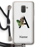 Charcoal Flora: Samsung Galaxy A8 (2018) Transparant Hoesje met koord