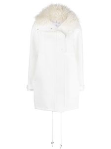 Courrèges manteau oversize bordé de fourrure artificielle - Blanc