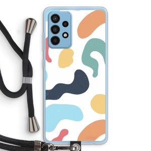 Memphis Shapes Blue: Samsung Galaxy A52 Transparant Hoesje met koord