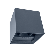 Wandarmatuur CUBE 10x10x10 grijs RAL 7016 Up en Down 6W 3000K 220 lumen kubus vorm dimbaar